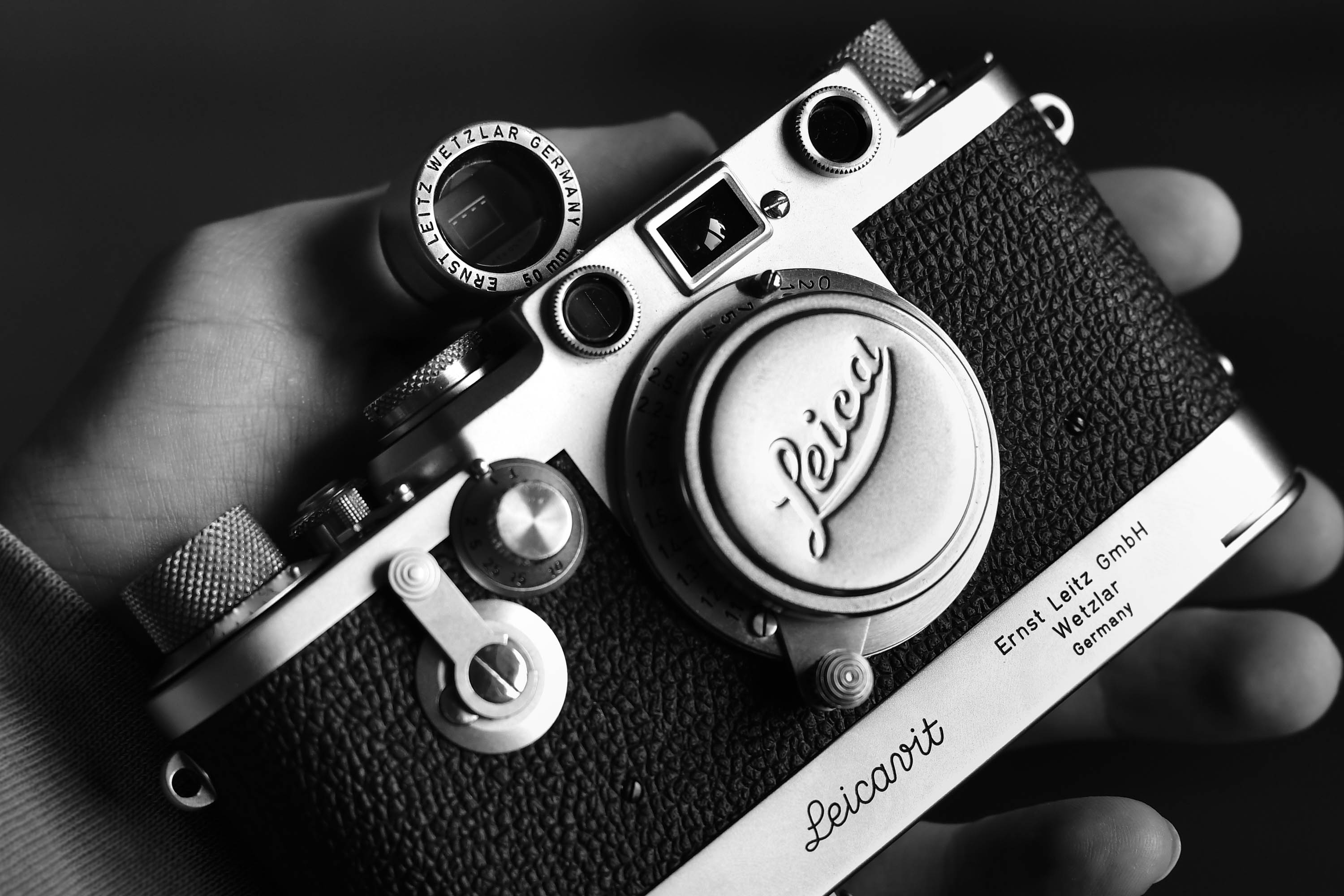 Leica IIIf mit Leicavit SYOOM und SBOOI Spiegelsucher und 5cm ELMAR
