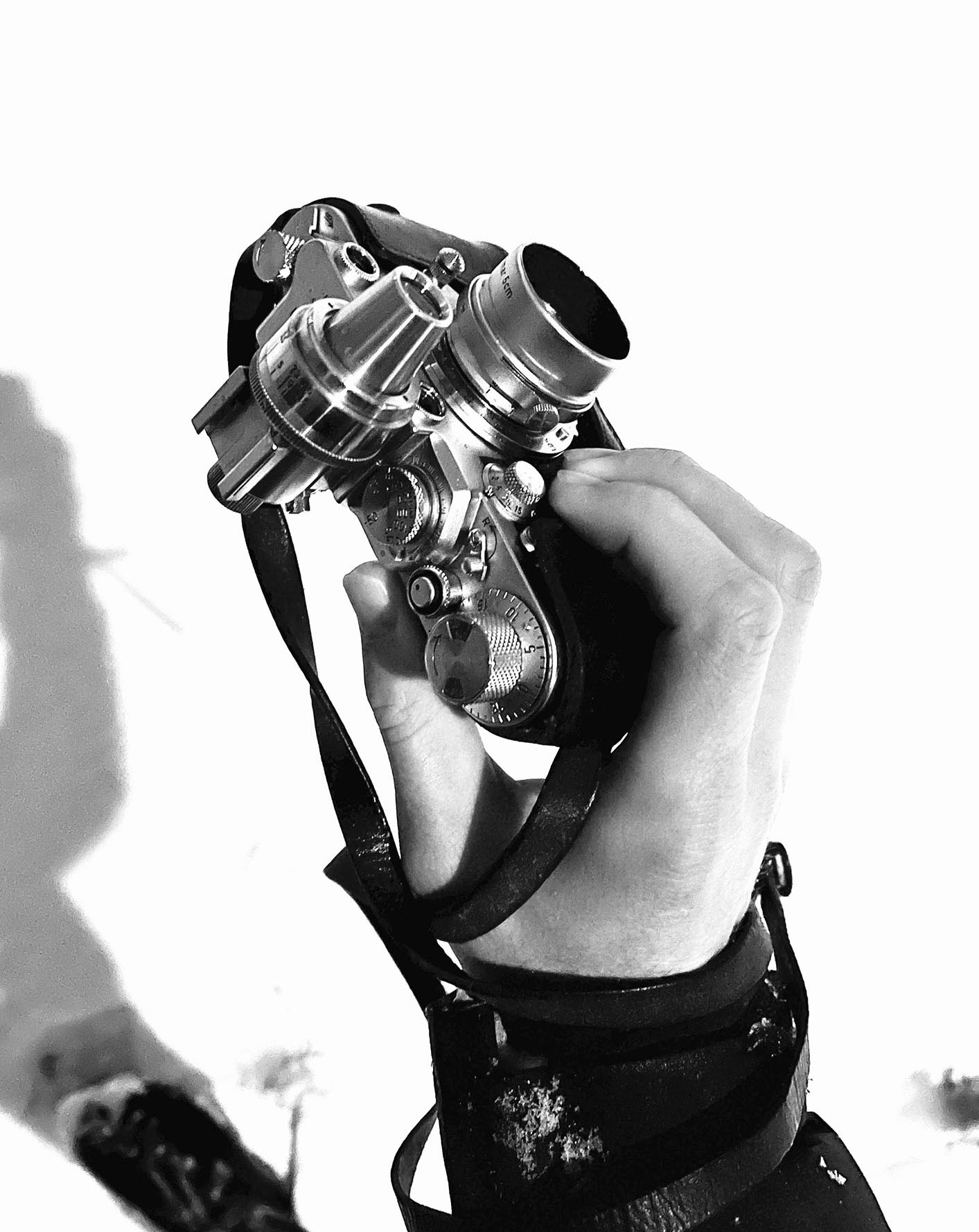 Leica IIIf mit VIDOM Universalsucher und 9cm ELMAR